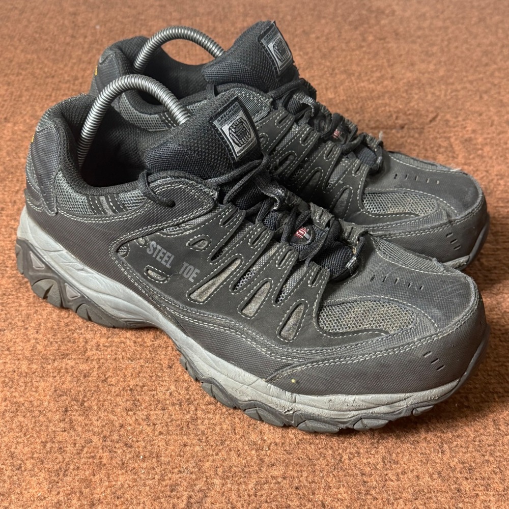 Skechers Men's Cankton Steel Toe Work Shoes Black 77055 BKCC Size 10.5 EH Safety